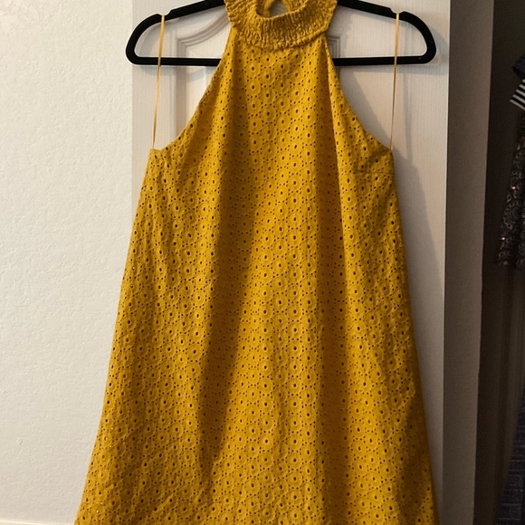 Zara Mustard Eyelet Dress - Picture 1 of 3